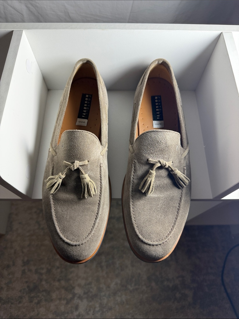 Fratelli Rossetti Taupe Suede Tassel Loafers